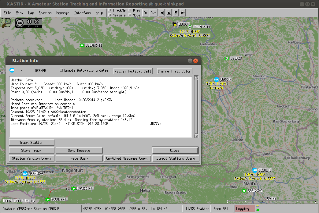 Xastir mit RTL-SDR ©  Guenther Hutter (OE6GUE)