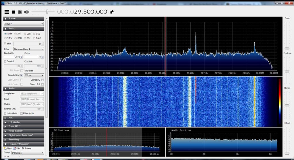 Airspy auf 10m, DF0MOT bei 29,670 MHz