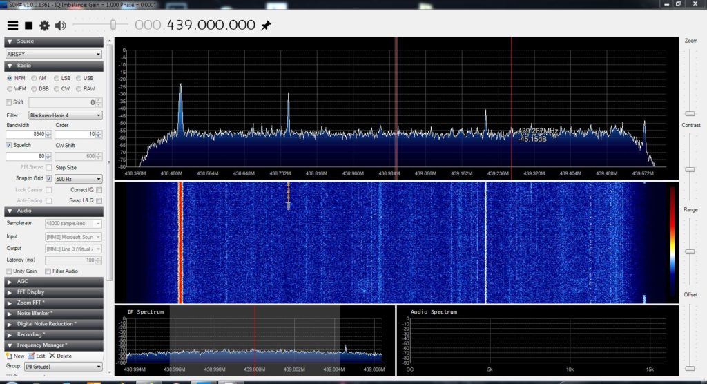 Airspy im Bereich der Relaisausgaben auf 70cm