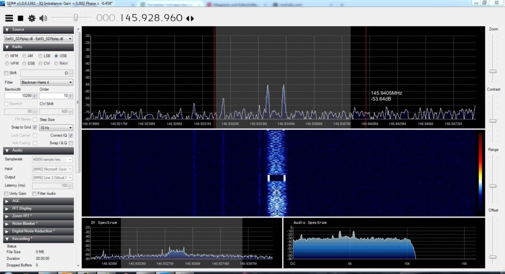 Telemetriesignal des Funcube (AO-73) empfangen mit dem SDRplay