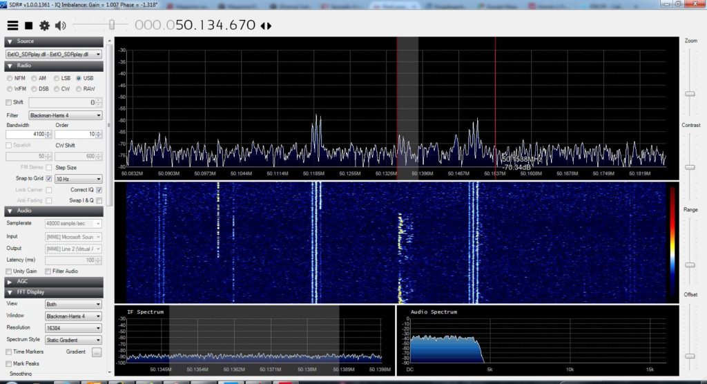 Empfang von IT9CFP auf 6m, immerhin ca. 1500 km Distanz mit bescheidener Ausrüstung!