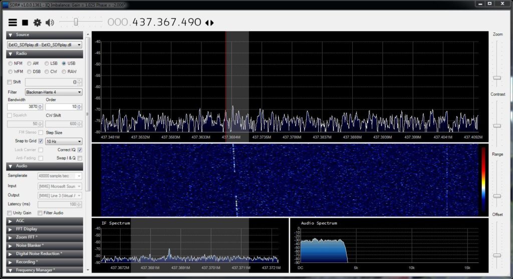 Empfang der CW-Bake von Horyu-2, bei einer Sendeleistung von 1 Watt!