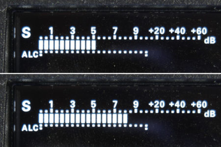 S-Meter bei 5 und S-Meter bei 8